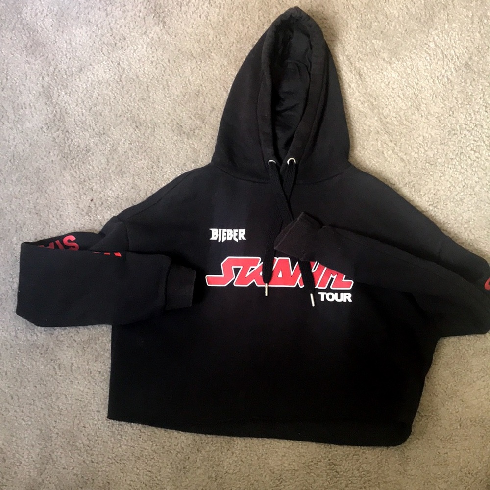 h and m crop sweatshirt (justin bieber tour)